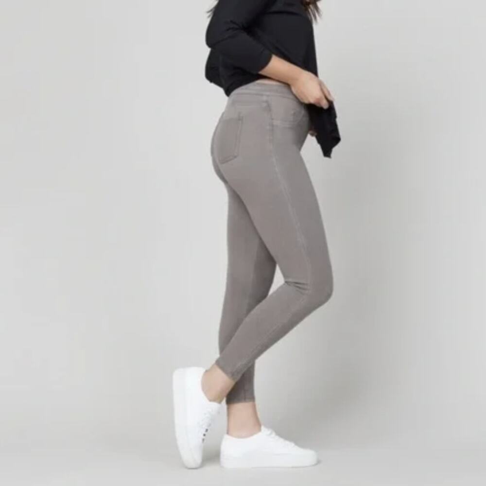Spanx Gray Jean-ish Pull On Earthy Taupe Ankle Leggings